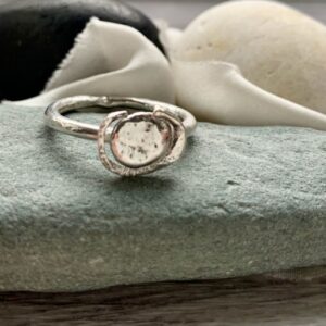 fused recycled silver nugget ring