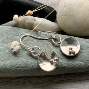 sterling silver hammered texture drop earrings