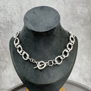 recycled silver link chain necklace